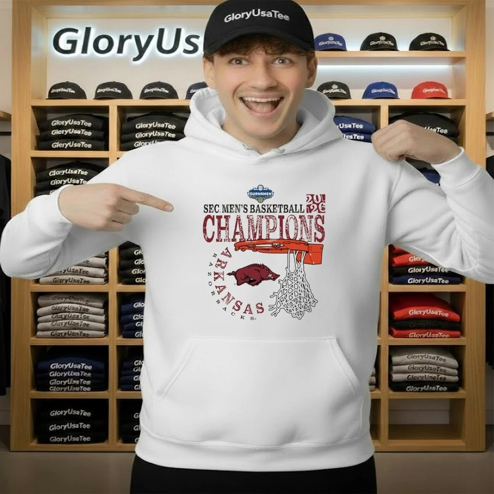Arkansas Razorbacks Ivory 2026 SEC Men’s Basketball Tournament Champions Shirt