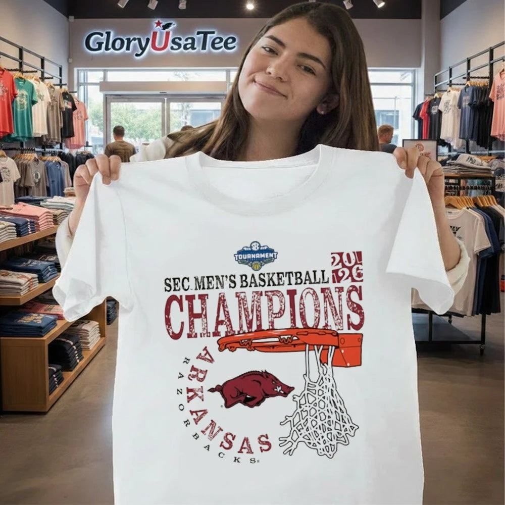 Arkansas Razorbacks Ivory 2026 SEC Men’s Basketball Tournament Champions Shirt