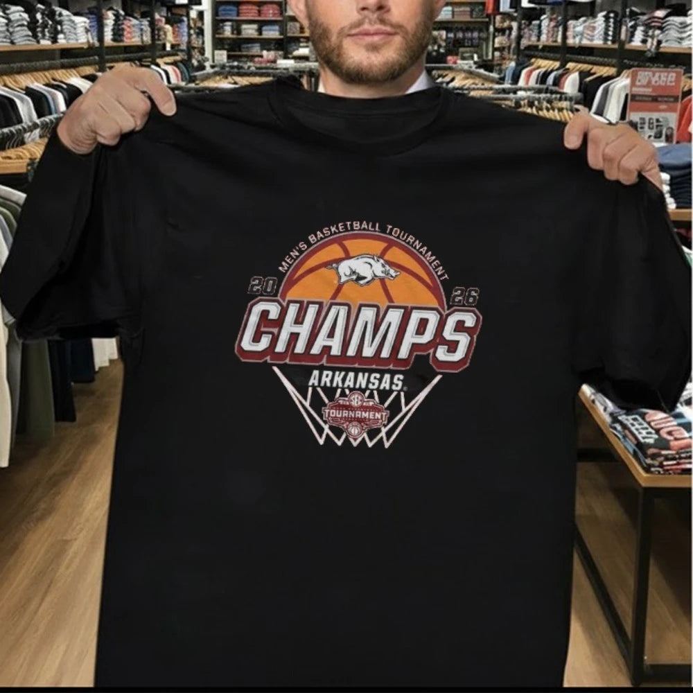 Arkansas Razorbacks Men’s Basketball 2026 SEC Tournament Champions Locker Room Cardinal Shirt