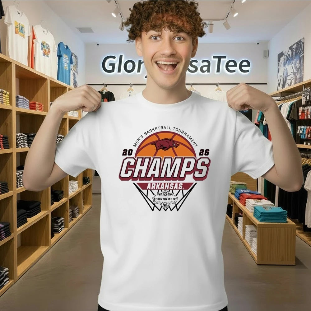 Arkansas Razorbacks White 2026 SEC Men’s Basketball Tournament Champions Shirt