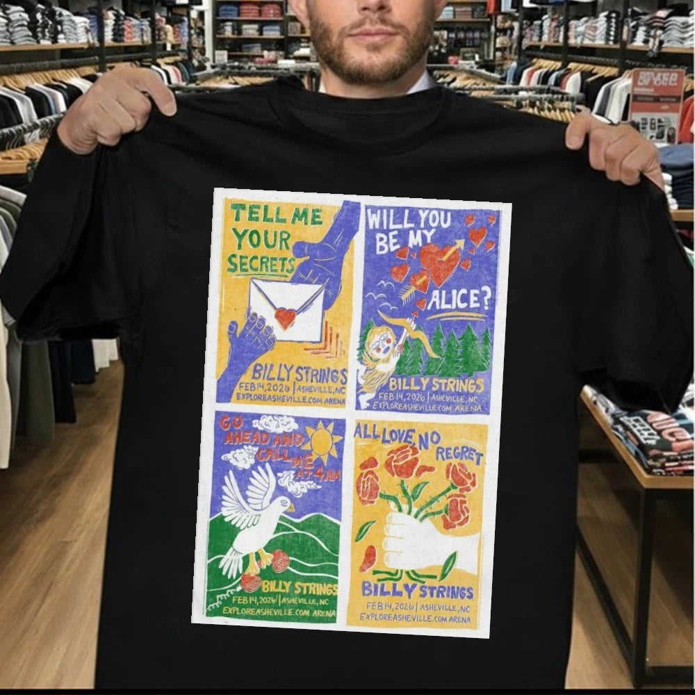 Asheville Show Billy Strings 14.2.2026 Poster Shirt