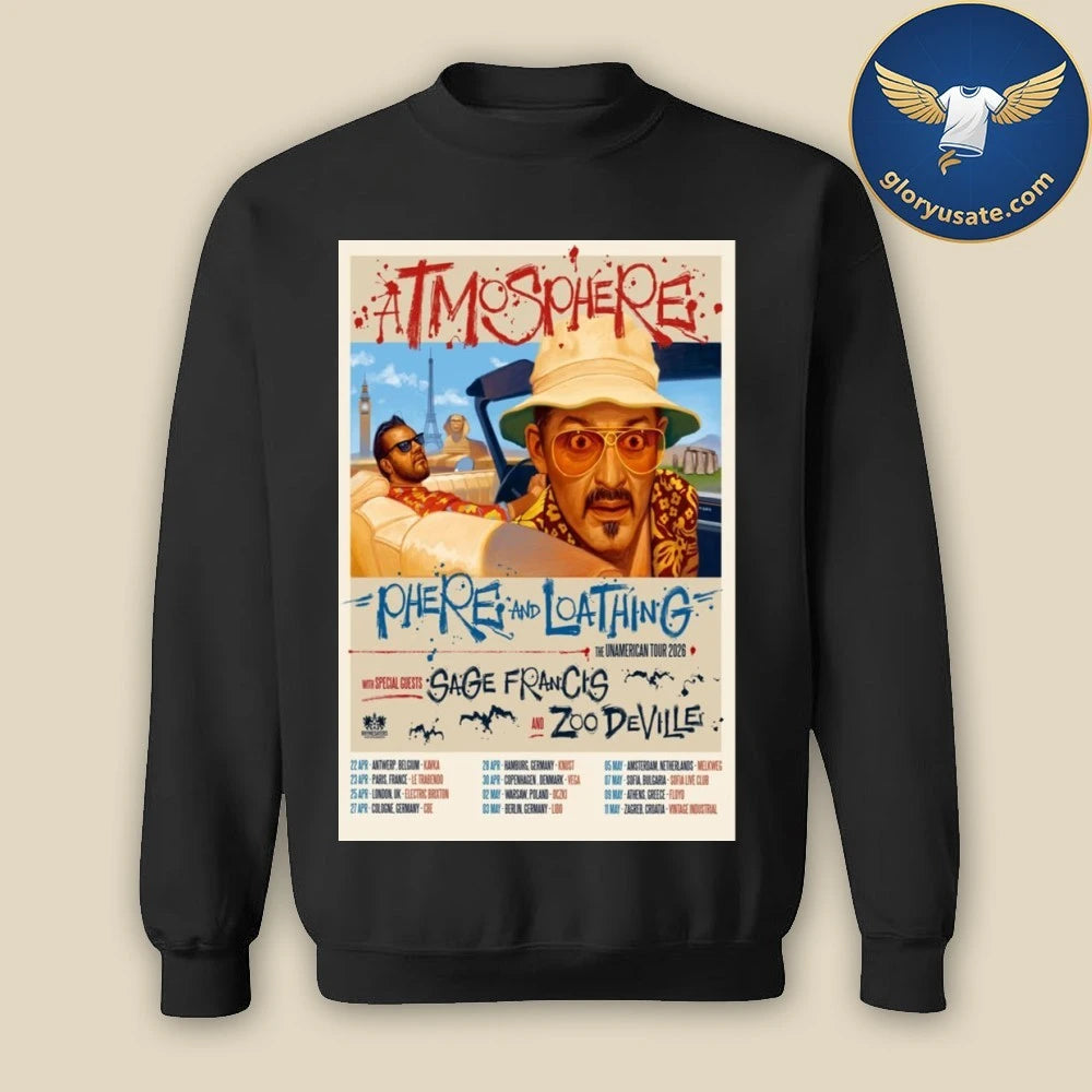Atmosphere Sphere And Loathing The Unamerican Tour 2026 Poster Shirt