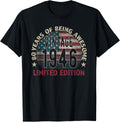 80th Birthday Gift Men Vintage Born 1946 Turning 80 Year Old T-Shirt