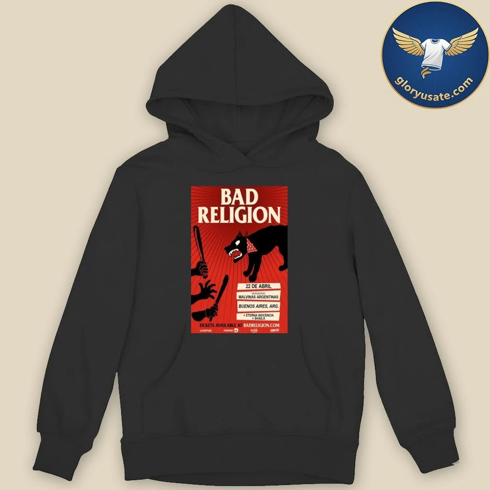 Bad Religion Buenos Aires April 22 2026 Tour Poster Shirt