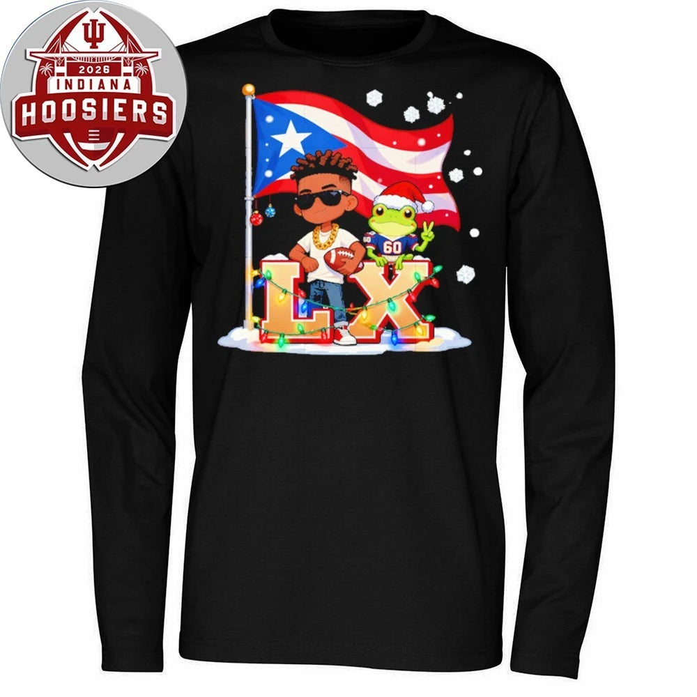 Bad bunny and frog christmas light football fan Shirt