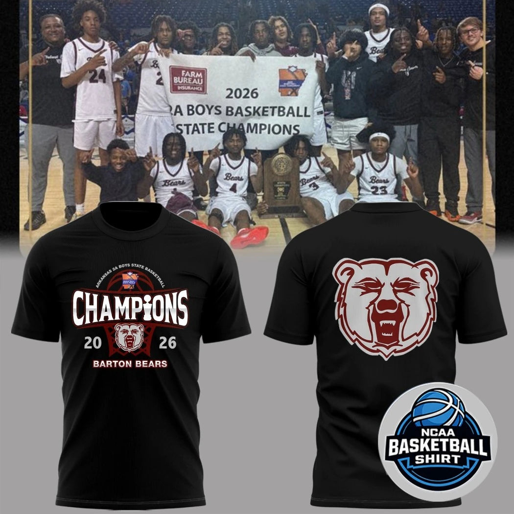 Barton Bears Arkansas 2A Boys State Basketball Champions 2026 T-Shirt