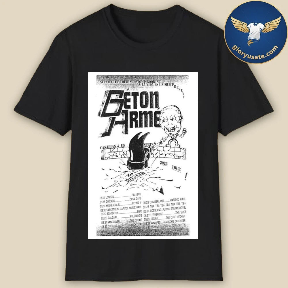 Beton Arme Canadian &amp; US Spring 2026 Tour Poster Shirt
