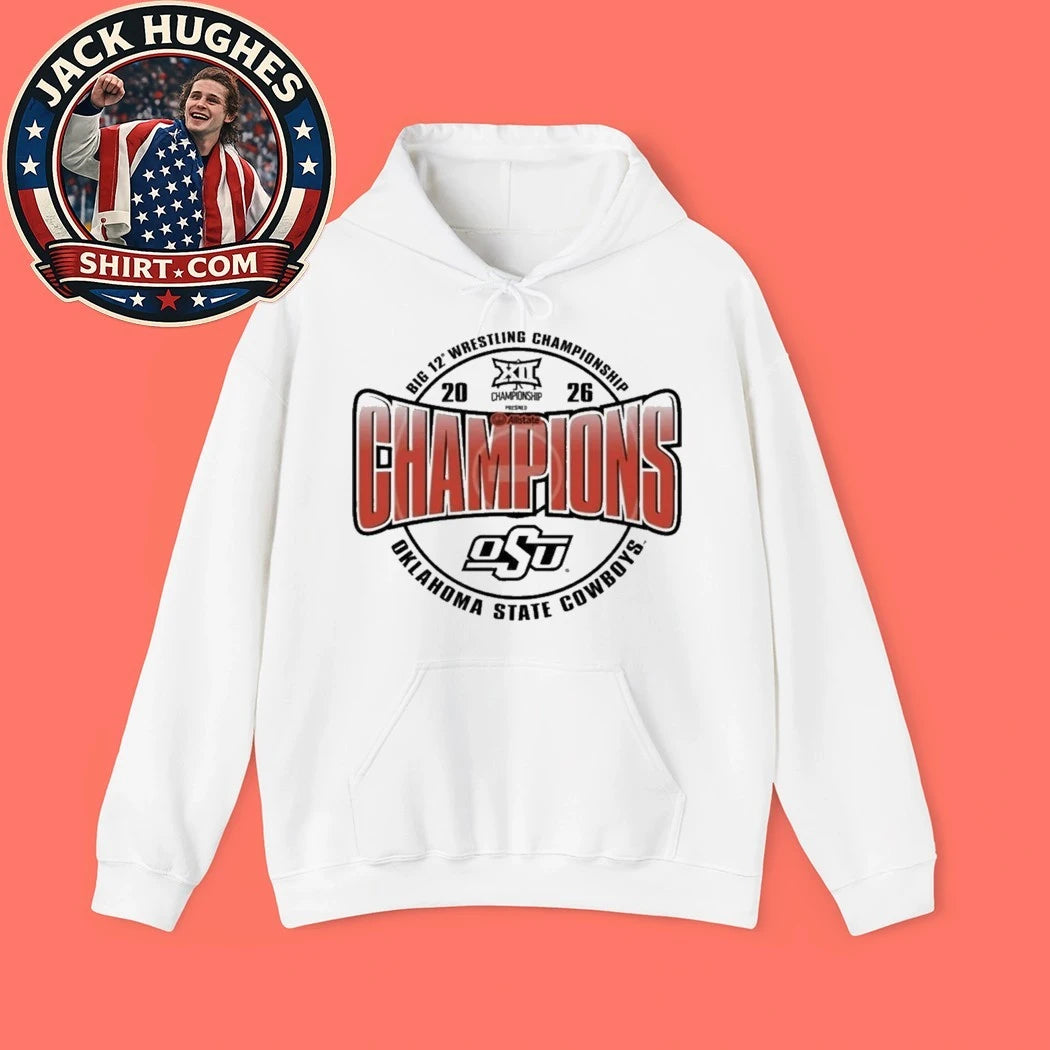 Big 12 Wrestling Champions Oklahoma State Cowboys 2026 Logo T-Shirt