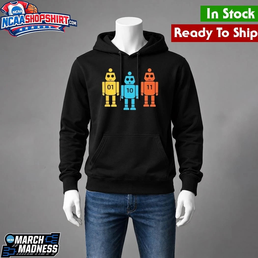 Binary 01 10 11 Robot Shirt