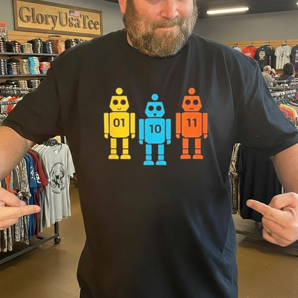 Binary 01 10 11 Robot Meaning Shirt