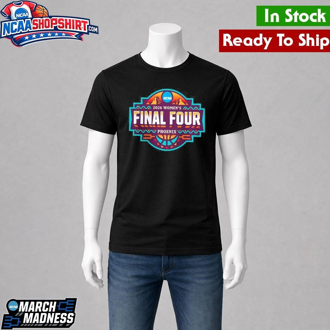 Black 2026 NCAA Women’s Basketball Tournament March Madness Final Four Logo Shirt