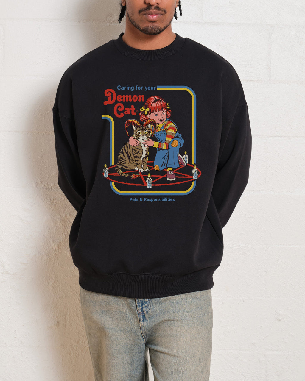 Caring for Your Demon Cat Sweatshirt