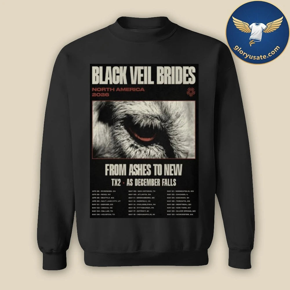 Black Veil Brides North America 2026 Tour Schedule Tour Dates Poster Shirt