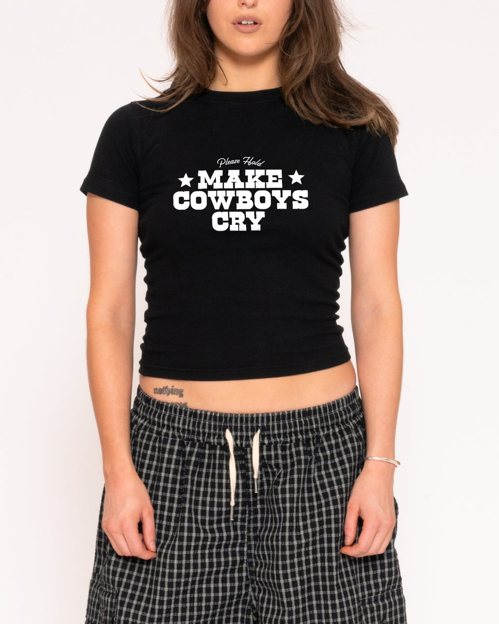 Make Cowboys Cry Longline Baby Tee