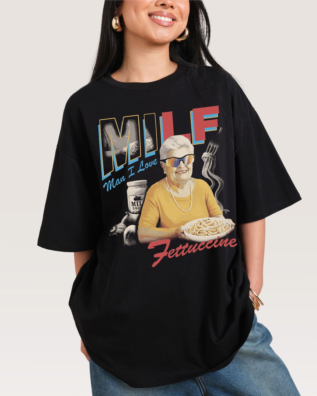 Man I Love Fettuccine Oversized Tee