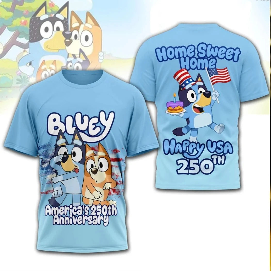 Bluey America’s 250th Anniversary Home Sweet Home Happy USA 250th T-Shirt