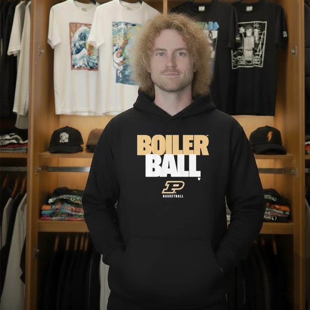 Boiler Ball Purdue Basketball Text Stack Shirt