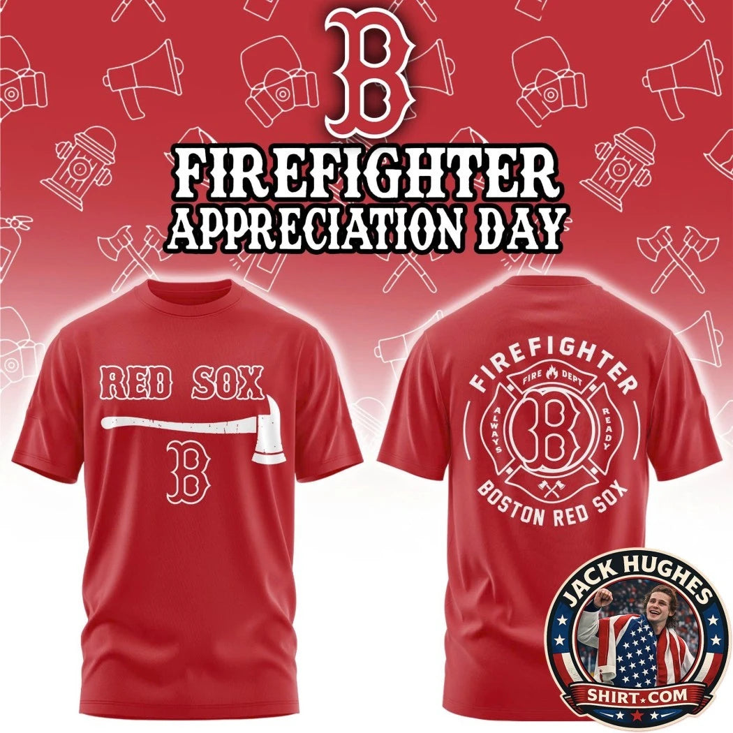 Boston Red Sox Firefighter Appreciation Day 2026 Logo Two Sided Shirt