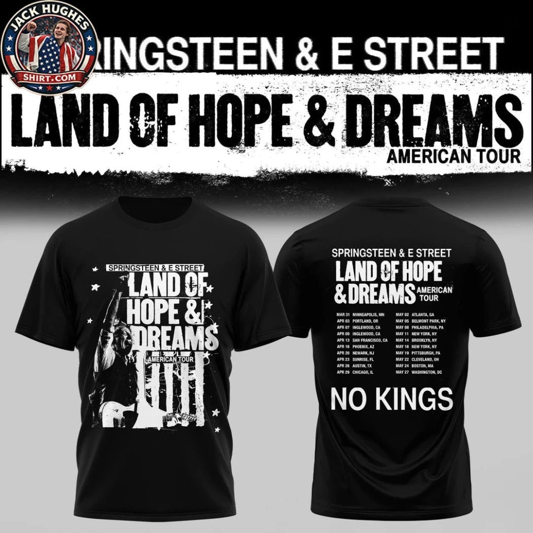 Bruce Springsteen Land of Hope and Dreams American Tour 2026 Two Sided Hoodie T-Shirt