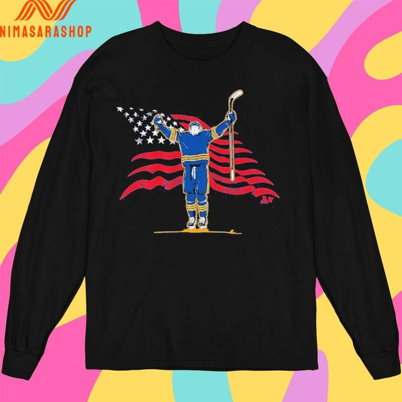 Buffalo Sabres Tage Thompson Stars And Stripes Superstar Pose Shirts