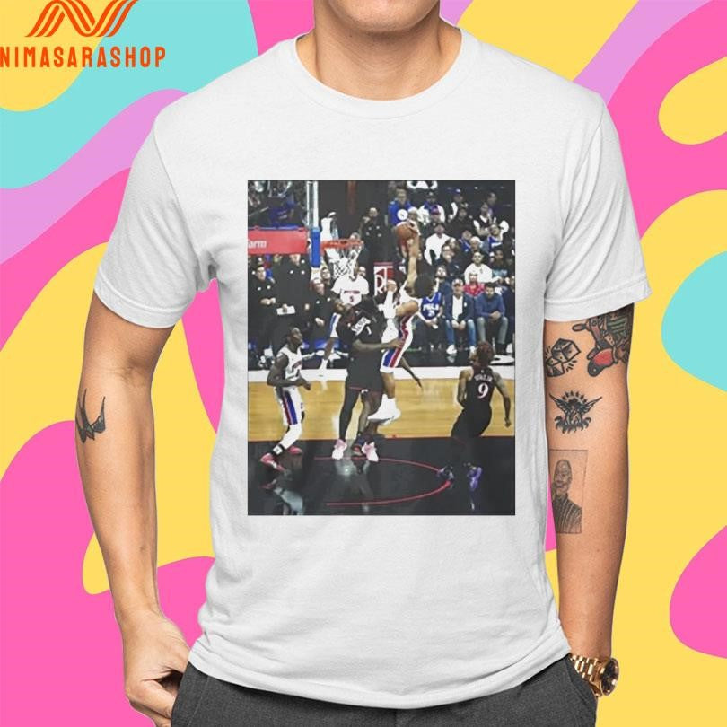 Cade Cunningham Dunking Over Drummond 2026 Shirts