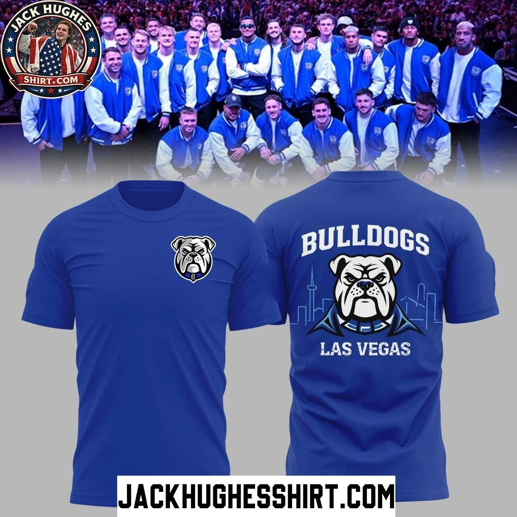 Canterbury-Bankstown Bulldogs Las Vegas 2026 Blue Logo Two Sided Hoodie T-Shirt