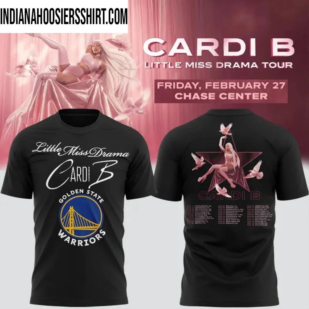 Cardi B x Golden State Warriors Little Miss Drama Tour 2026 Two Sided T-Shirt