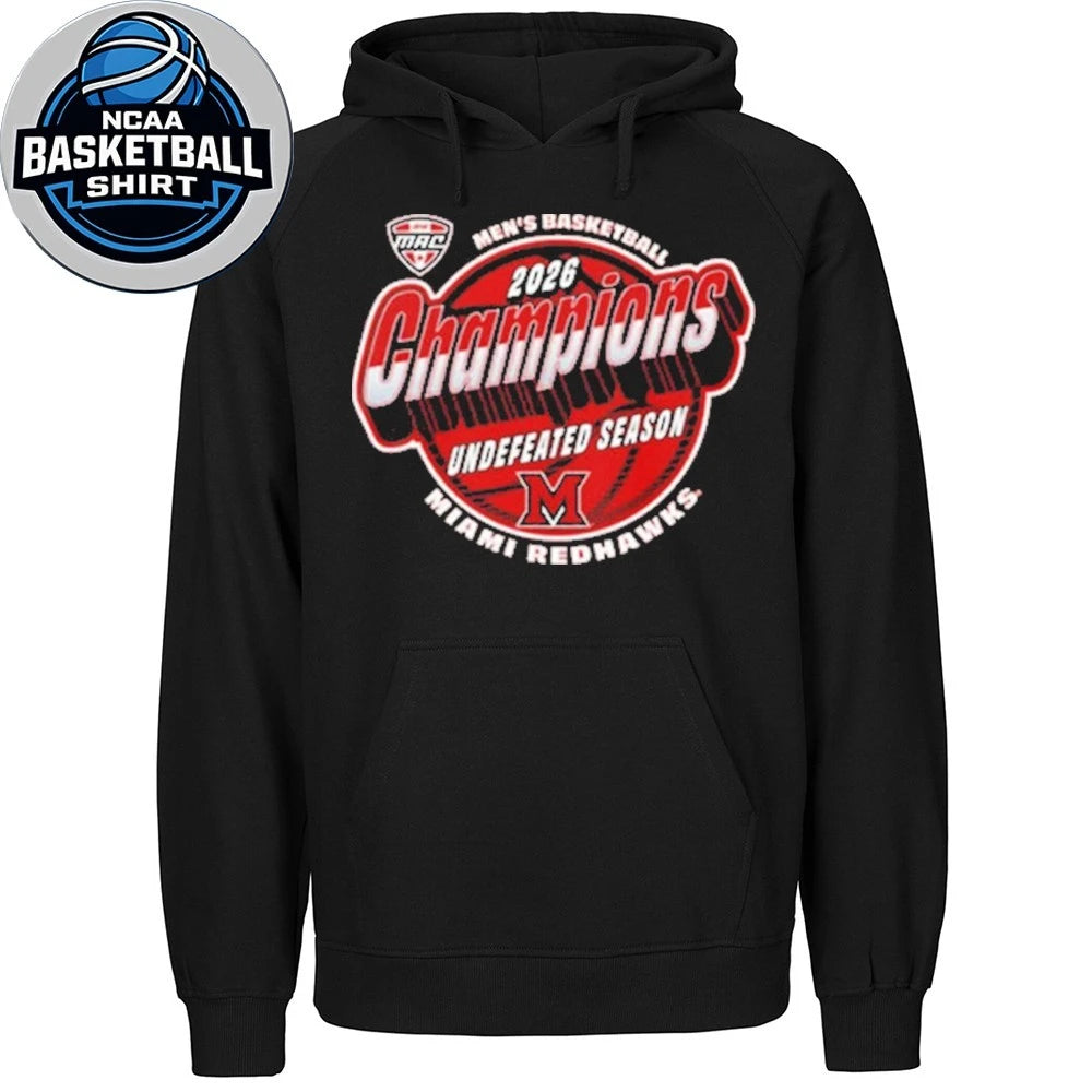 Celebrates Miami RedHawks 2026 Men’s Basketball MAC Undefeated Season Champions Logo Shirt