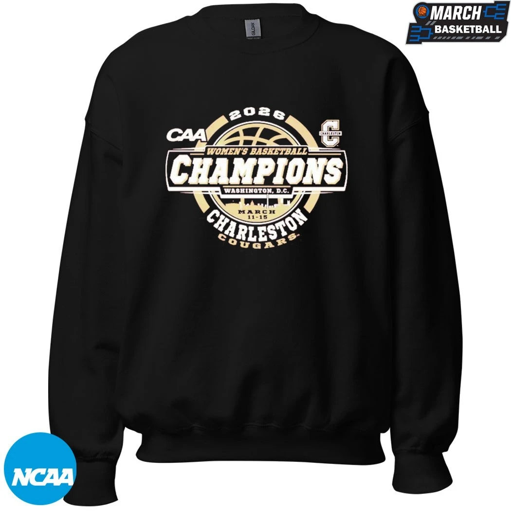 Charleston Cougars Women’s Basketball 2026 CAA Tournament Champions T-shirts