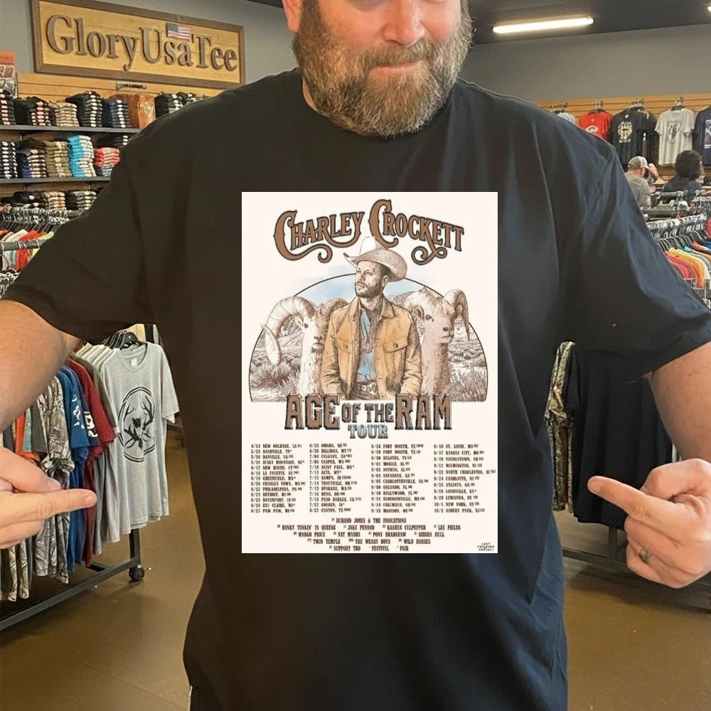 Charley Crockett Age Of The Ram Tour 2026 Schedule Tour Dates Poster Shirt