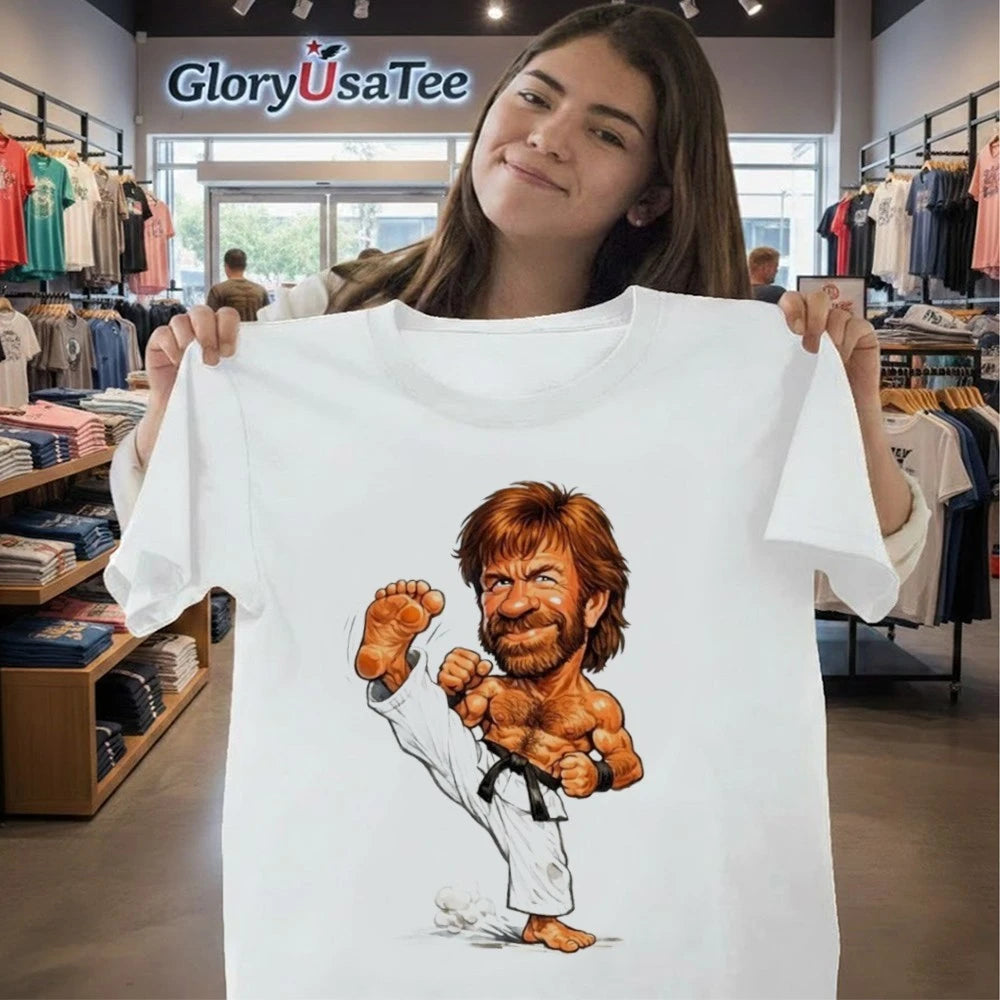 Chuck Norris Caricature Movie Fan Gift T-Shirt
