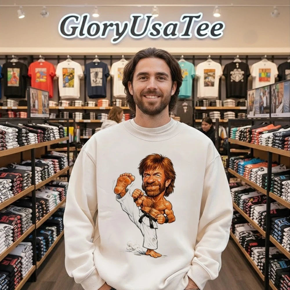Chuck Norris Caricature Movie Fan Gift T-Shirt