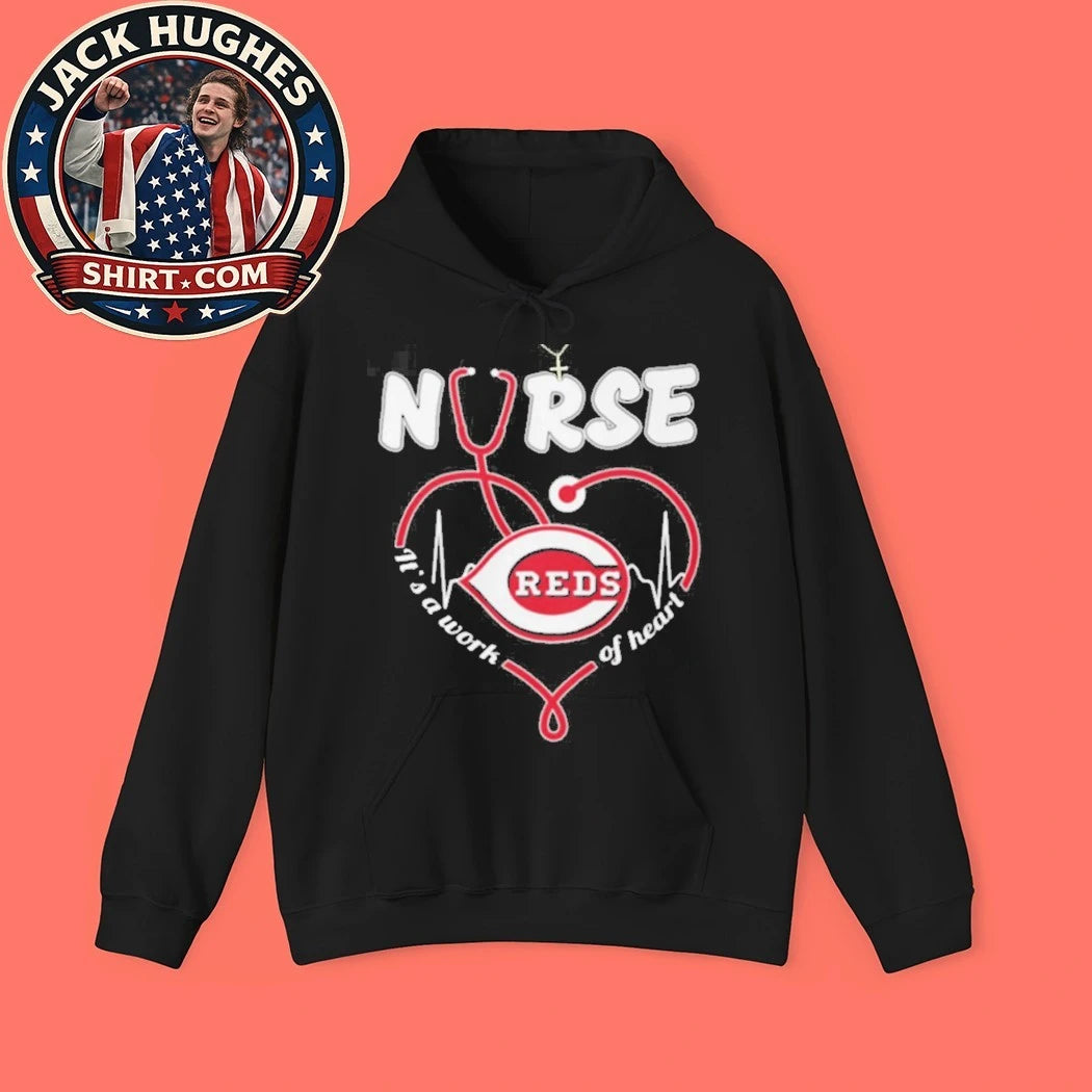 Cincinnati Reds Nurse It #8217 S A Work Of Heart Stethoscope Fan Shirt
