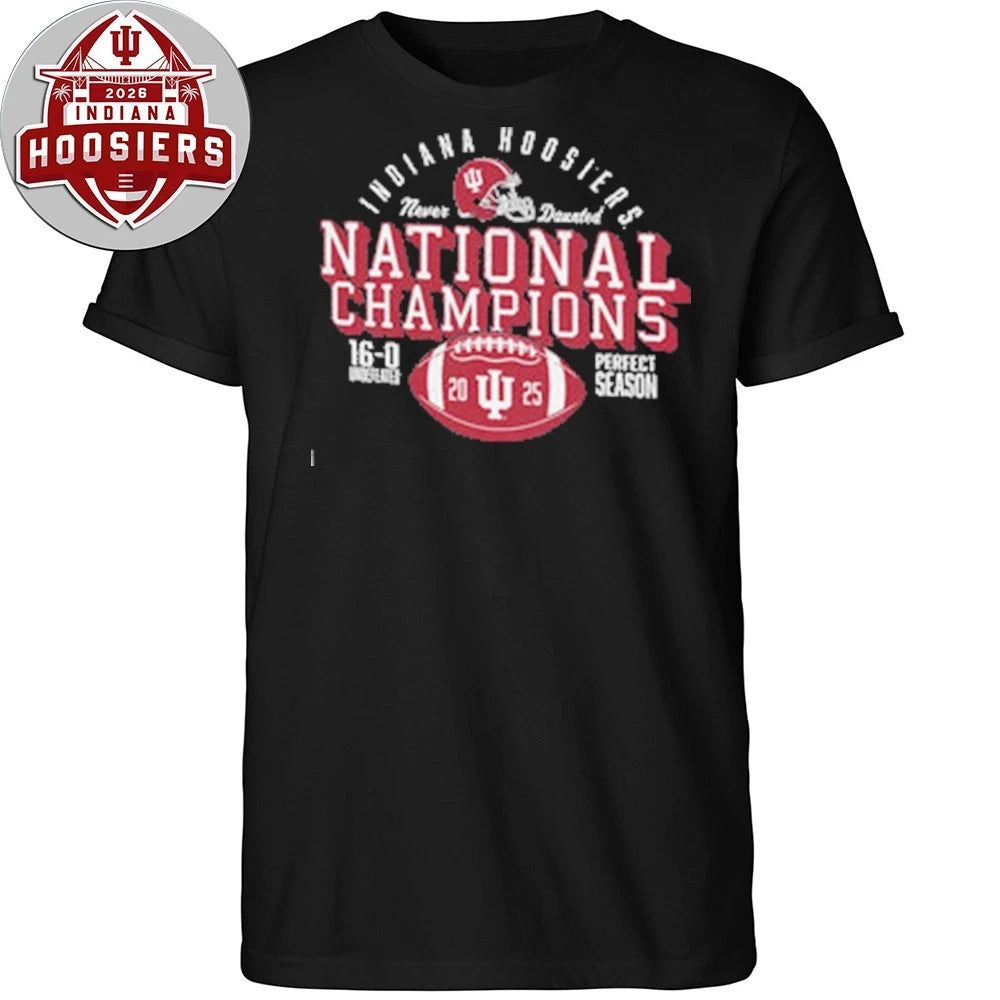 College Football Playoff 2026 Retro Brands Indiana National Championship Perfect Season T-Shirt