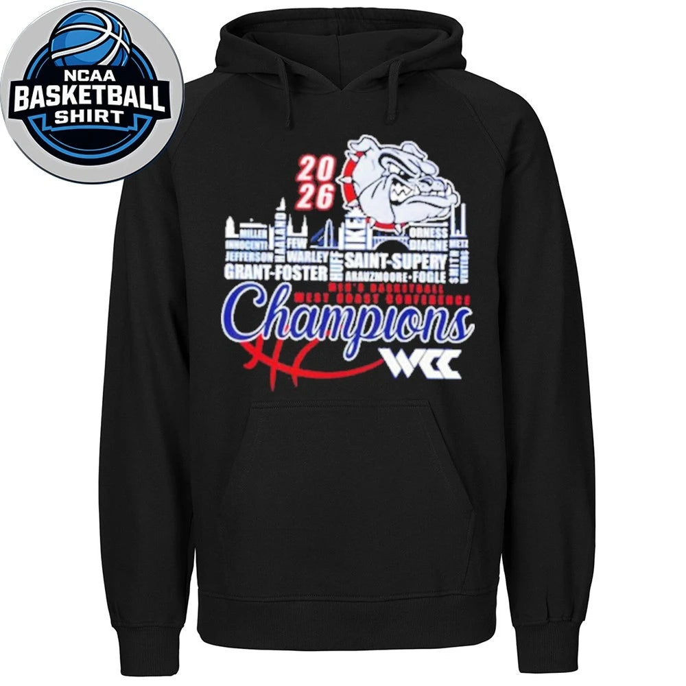 Congrats Gonzaga Bulldogs Champions 2026 WCC Men’s Basketball Mascot And Logo Shirt