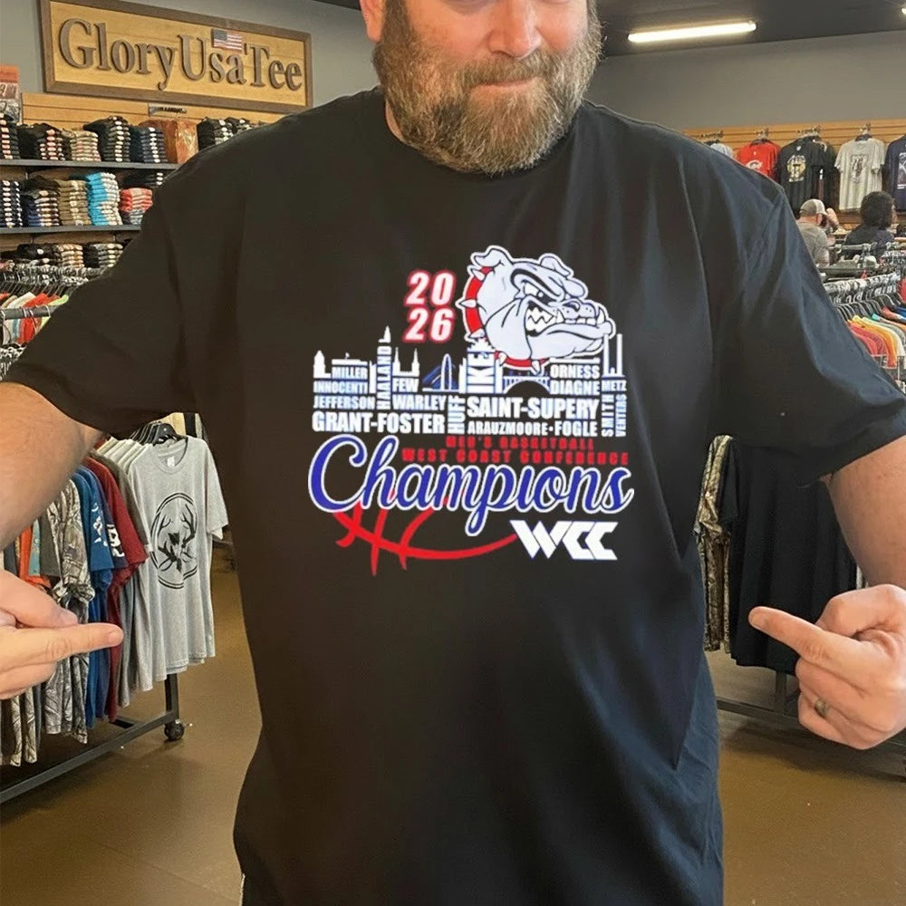 Congrats Gonzaga Bulldogs Champions 2026 WCC Men’s Basketball Mascot Shirt