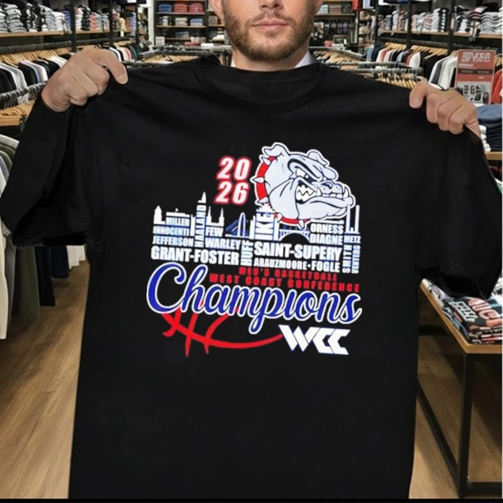 Congrats Gonzaga Bulldogs Champions 2026 WCC Men’s Basketball Mascot Shirt
