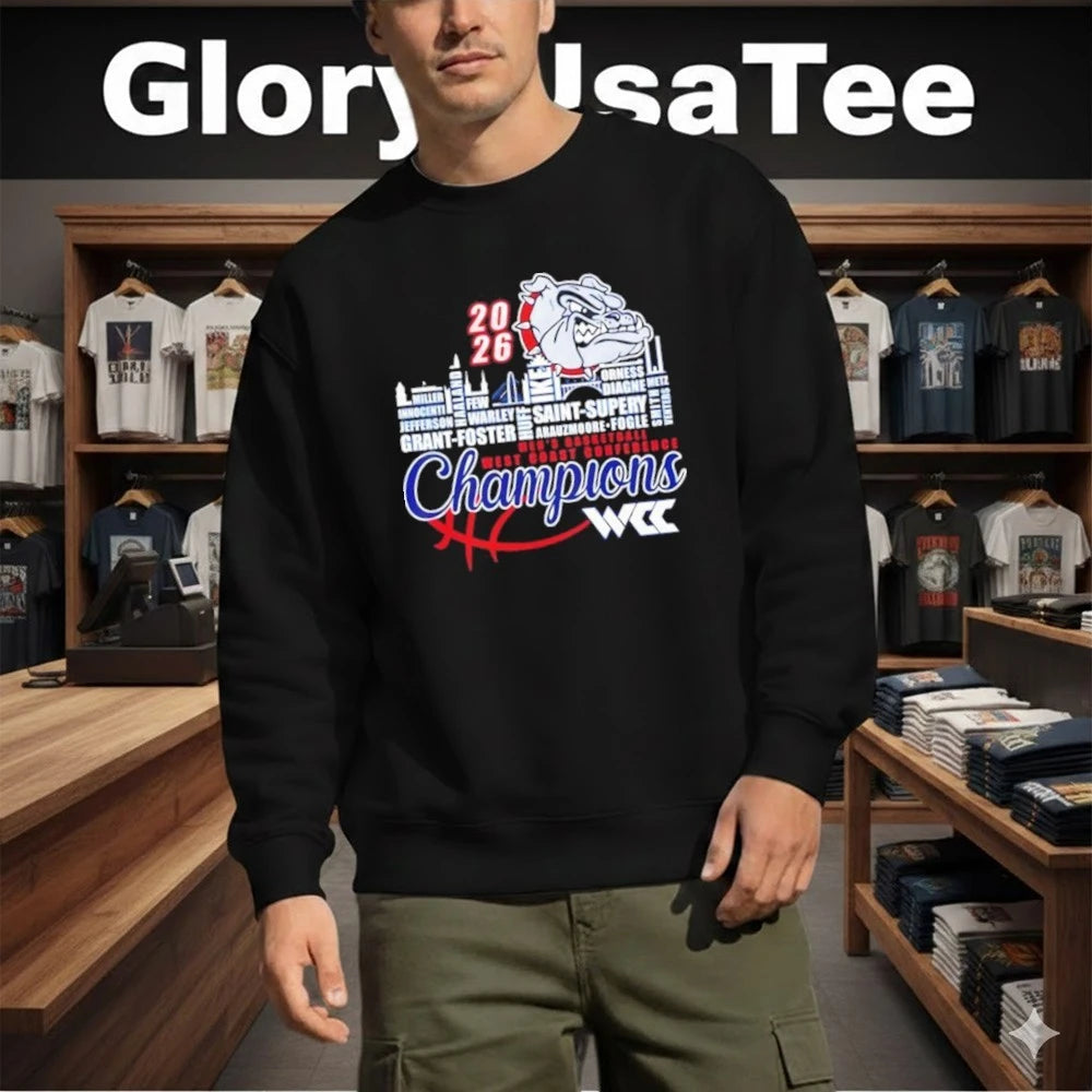 Congrats Gonzaga Bulldogs Champions 2026 WCC Men’s Basketball Mascot Shirt