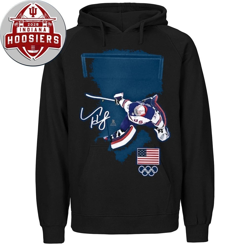 Connor Hellebuyck USA Hockey Fanatics Gold Medal Save Shirt