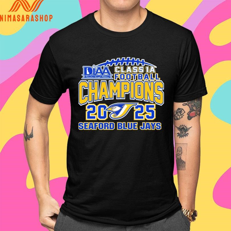 Diaa Class 1A Football Champions 2025 Seaford Blue Jays Shirts