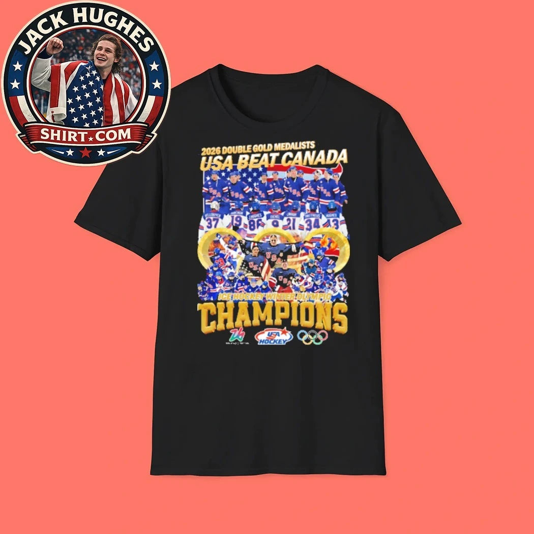Double Gold Medalists USA Beat Canada 2026 ICE Hockey Winter Olympic Champions Trending Shirt