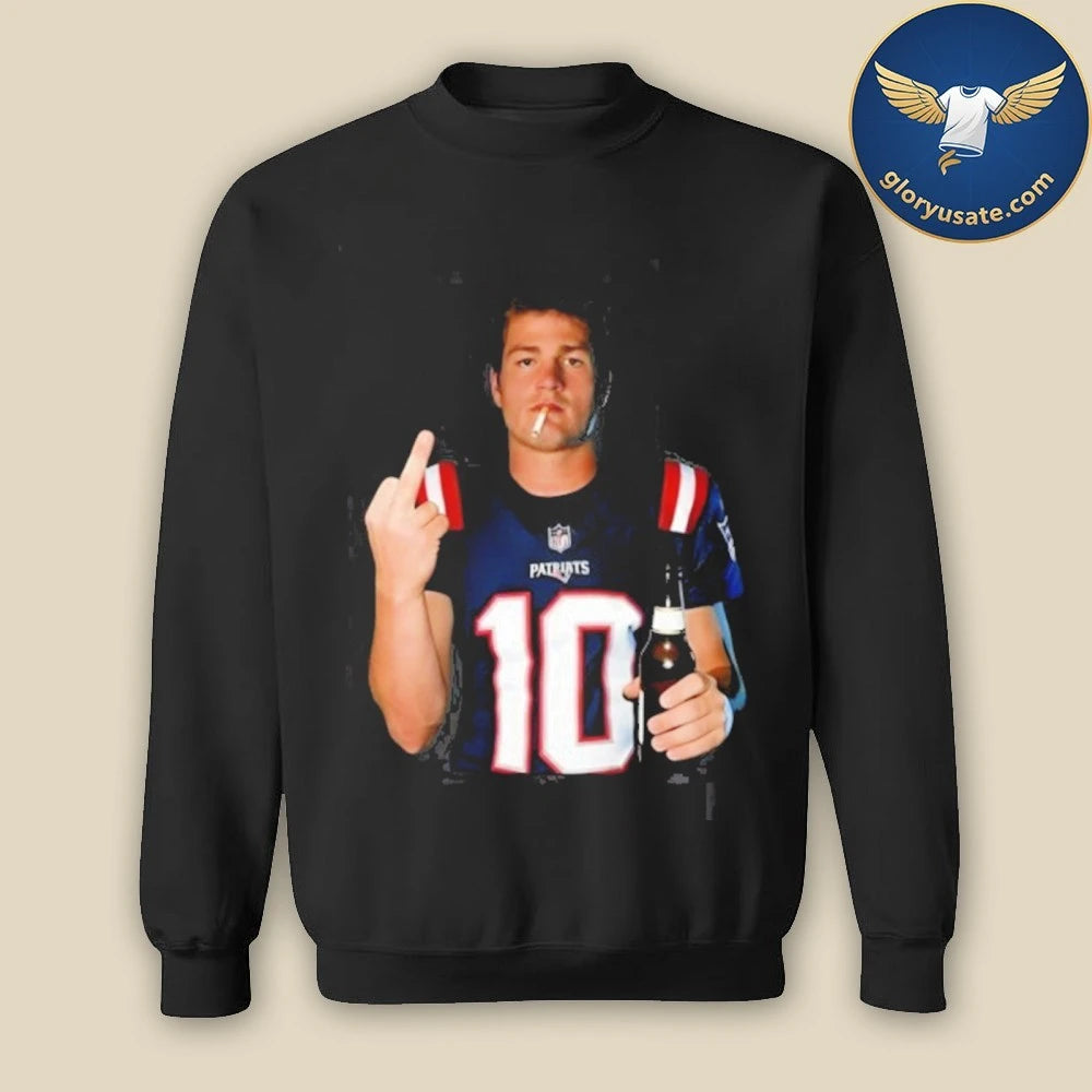Drake Maye Drinking and Smoking Shirt