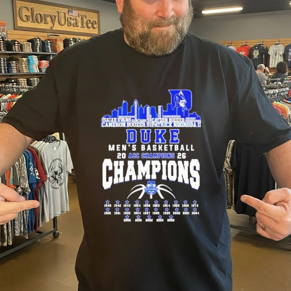 Duke Men’s Basketball 2026 ACC Champions 25 Time city skyline Shirt