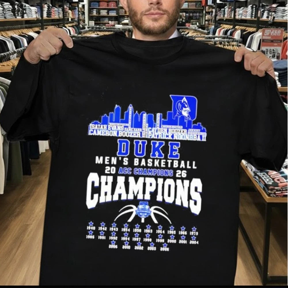 Duke Men’s Basketball 2026 ACC Champions 25 Time city skyline Shirt