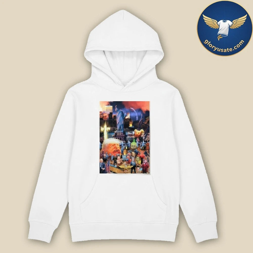 End Of Empire Dystopian Political Collage Bold Graphic Shirt