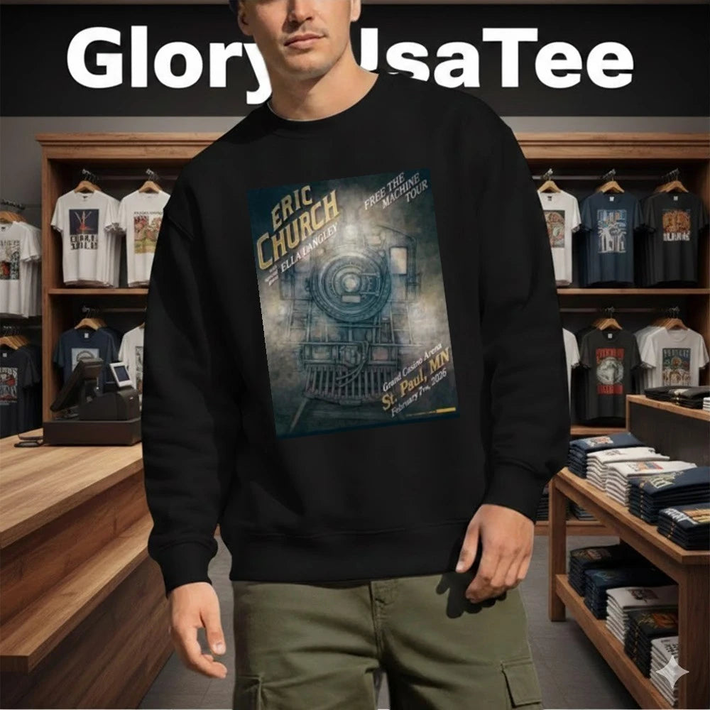 Eric Church St Paul Minnesota 2026 Venue Poster At Grand Casino Arena On February 7 2026 Free The Machine Tour Shirt