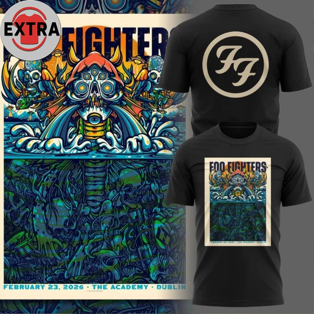 FOO FIGHTER Tour Dublin Speciale Logo Two Sided Shirt
