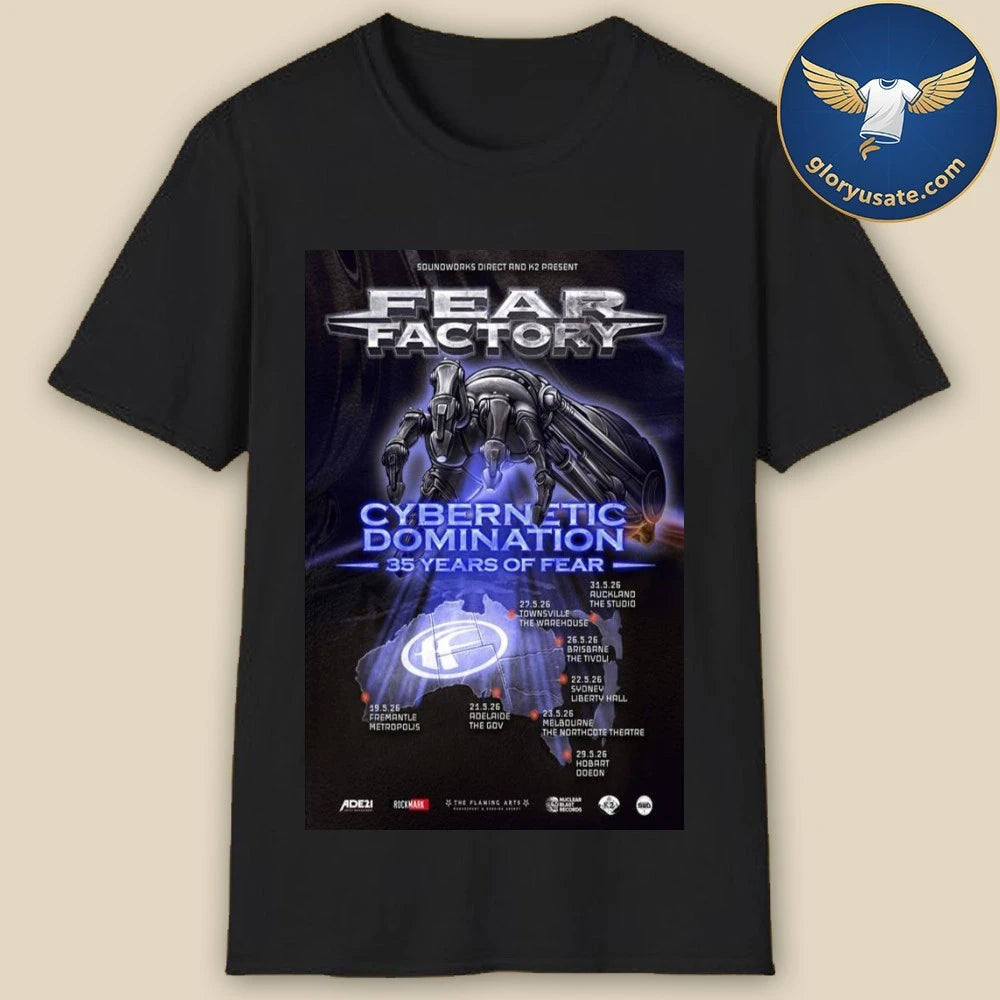 Fear Factory Cybernetic Domination 35 Years Of Fear Poster Shirt