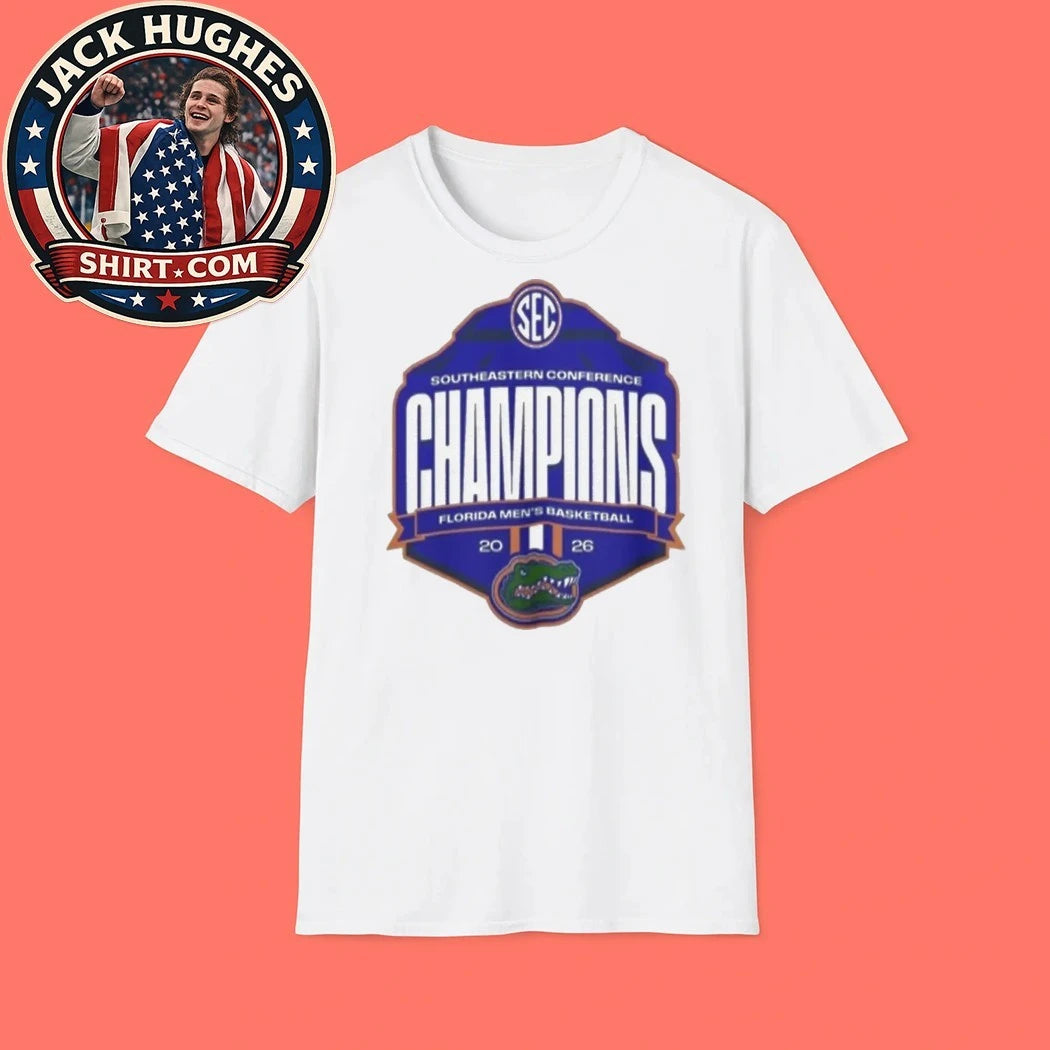 Florida Gators Men’S Basketball 2026 SEC Regular Season Champions Shield Logo T-Shirt