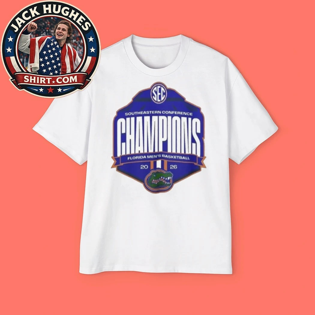 Florida Gators Men’S Basketball 2026 SEC Regular Season Champions Shield Logo T-Shirt